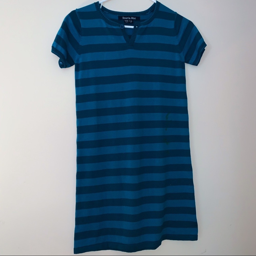Kids short sleeve blue dress